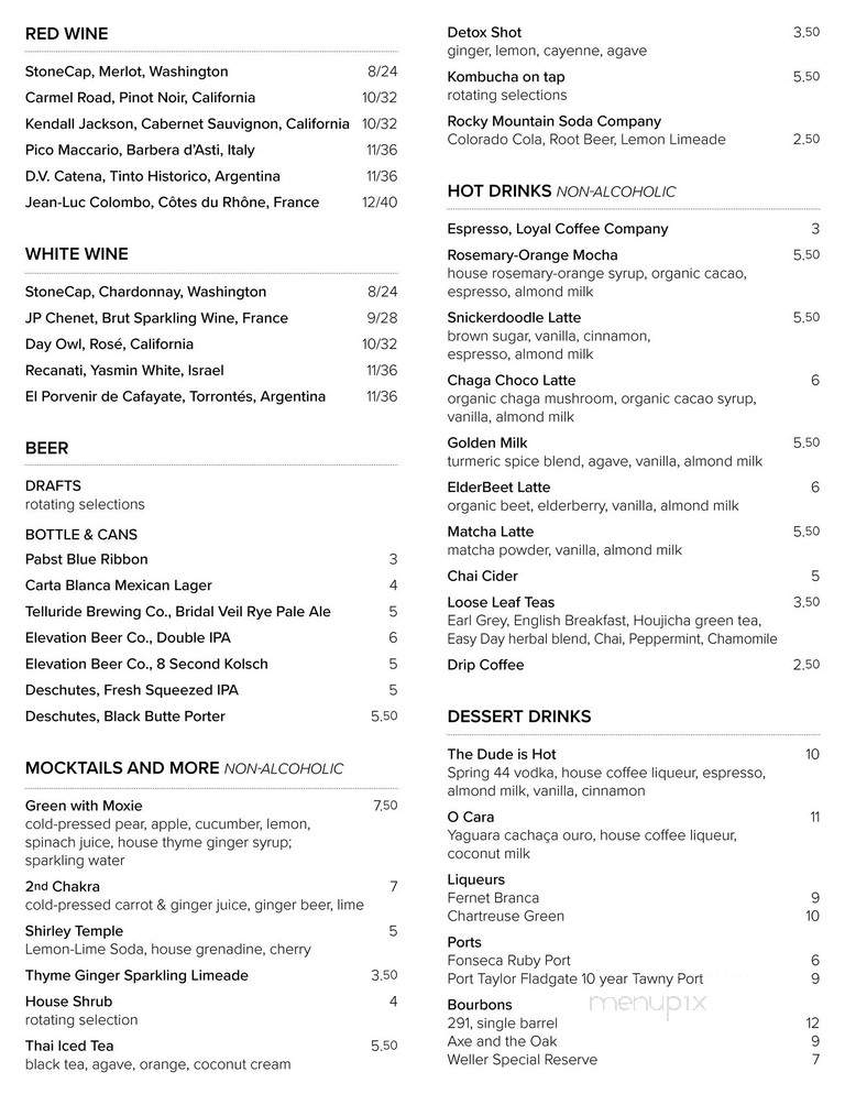 Moxie - Colorado Springs, CO menu_pic
