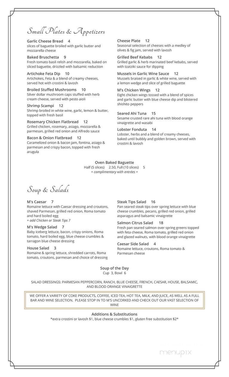 M's On 4th - Sioux City, IA menu_pic