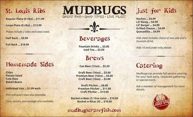 Mudbugs - Brandon, MS menu_pic