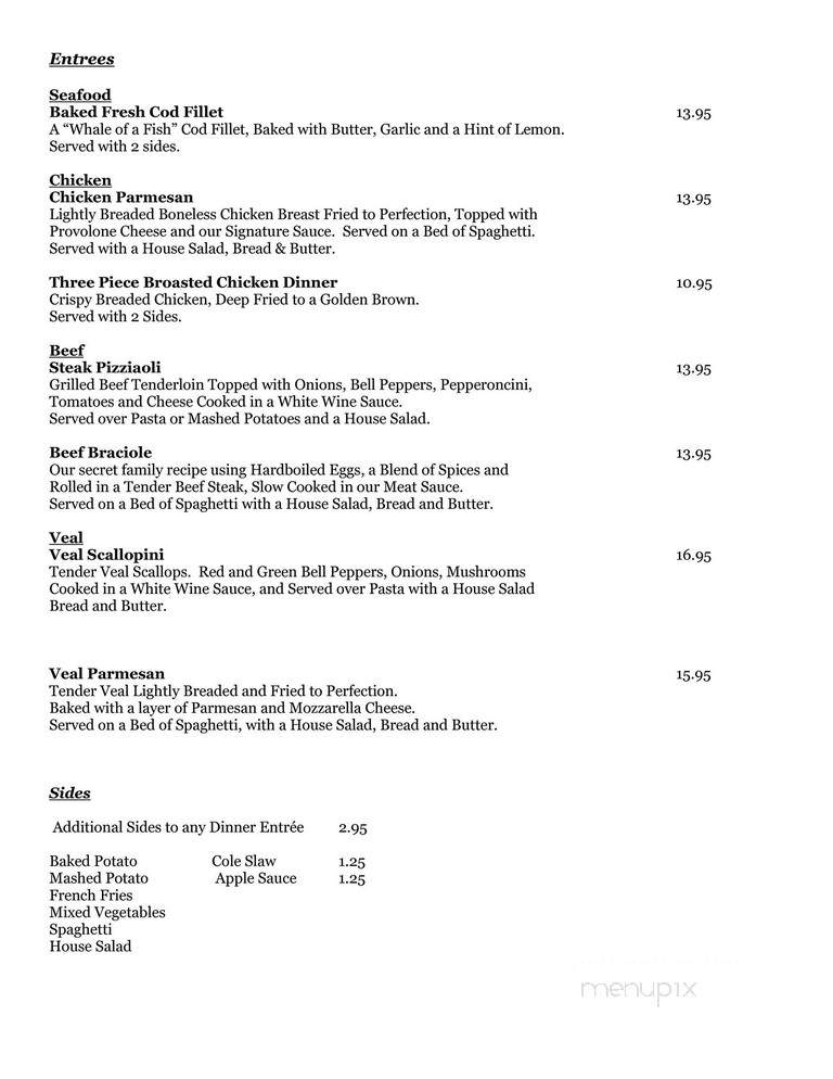 My Sister's Bistro - Greensburg, PA menu_pic
