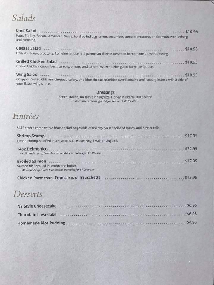 Narrowsburg Inn - Narrowsburg, NY menu_pic
