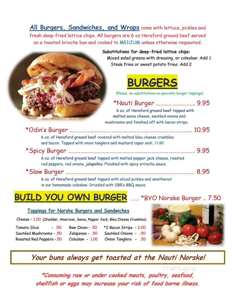 Nauti Norske - Stoughton, WI menu_pic
