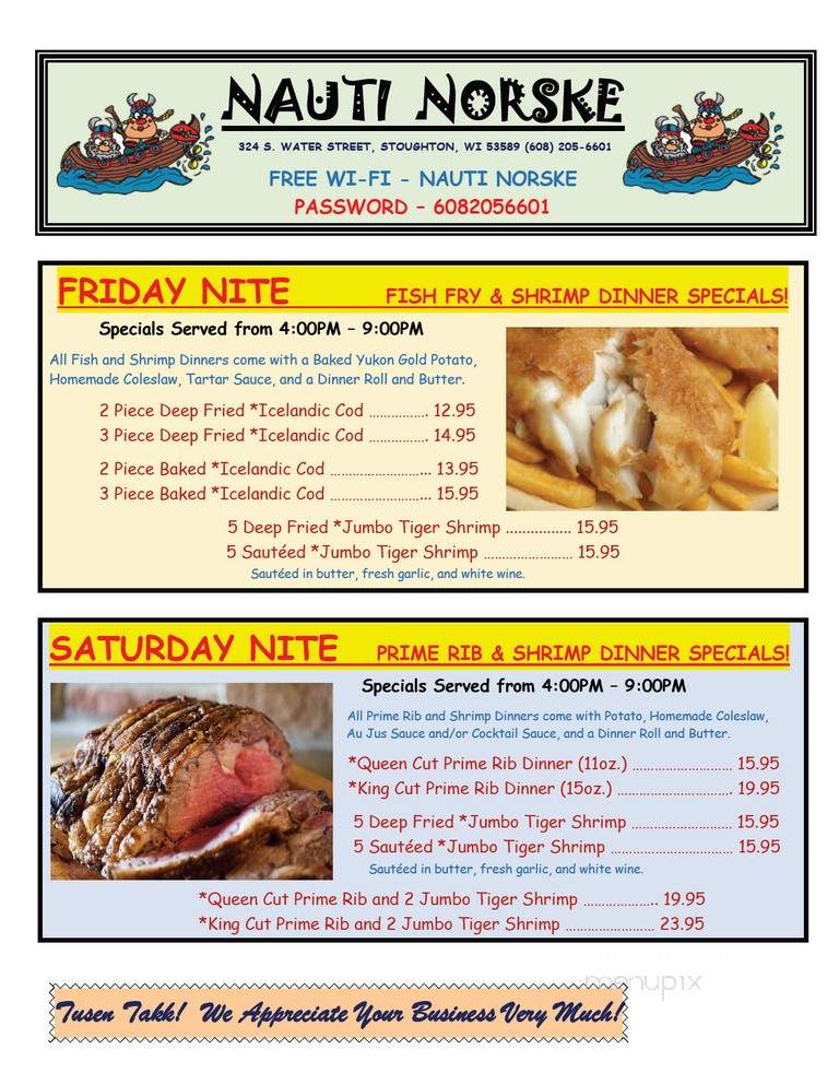 Nauti Norske - Stoughton, WI menu_pic
