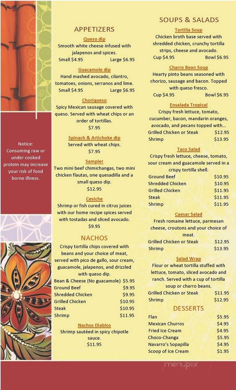 Navarro's - Lacombe, LA menu_pic