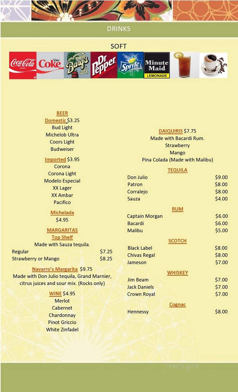 Navarro's - Lacombe, LA menu_pic