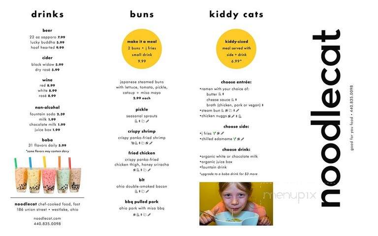 Noodlecat - Westlake, OH menu_pic