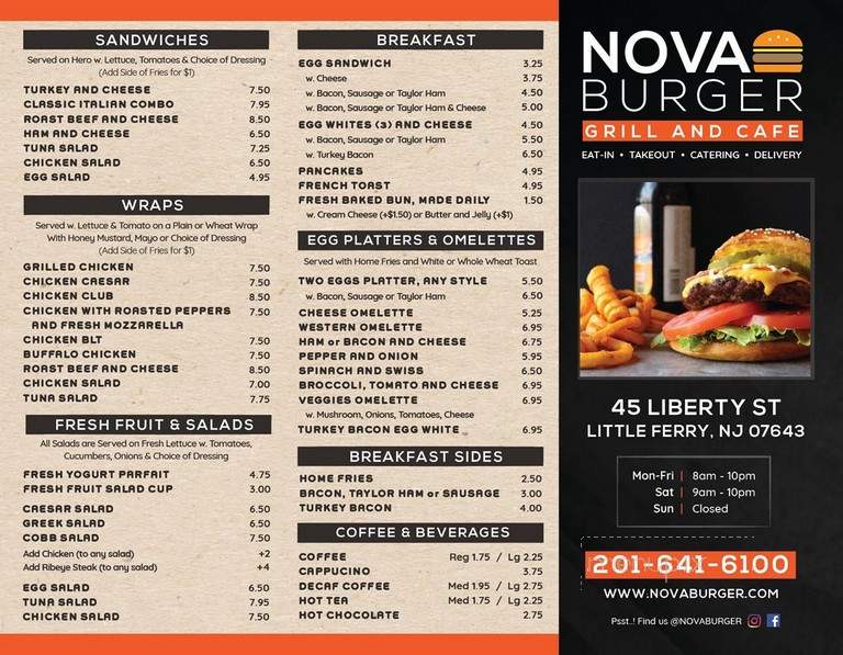 Nova Burger - Little Ferry, NJ menu_pic