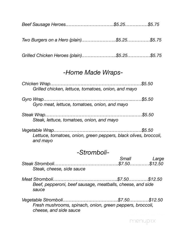NYC Village Pizza - Bethlehem, PA menu_pic