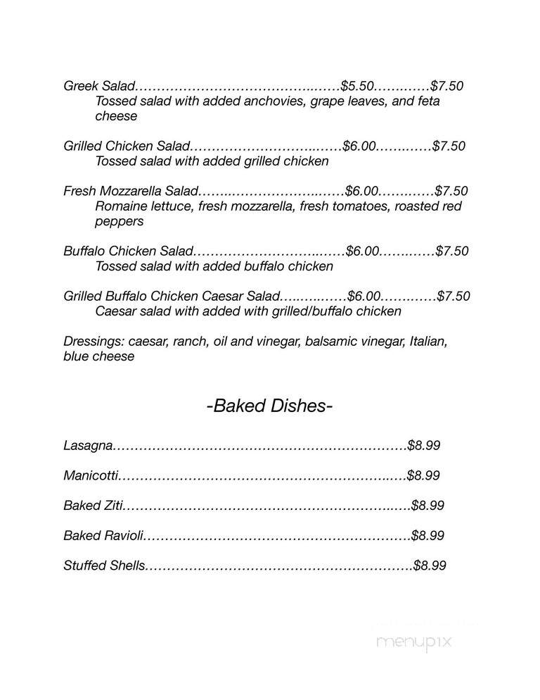 NYC Village Pizza - Bethlehem, PA menu_pic