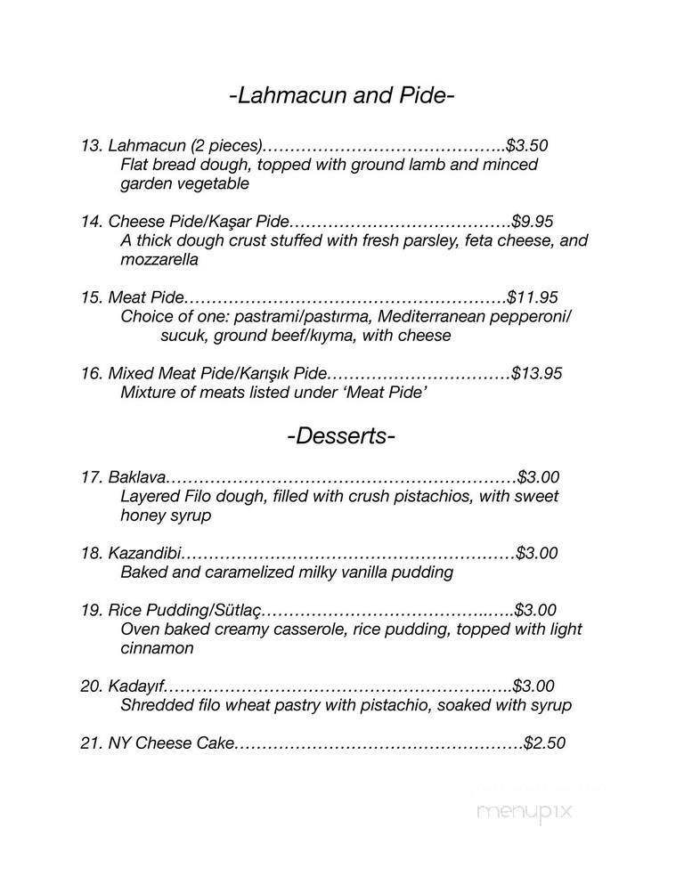 NYC Village Pizza - Bethlehem, PA menu_pic