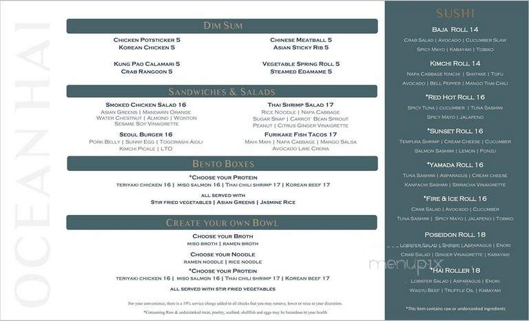Ocean Hai - Clearwater, FL menu_pic