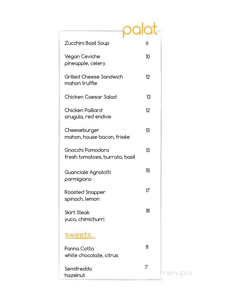 Palat Miami - Miami, FL menu_pic