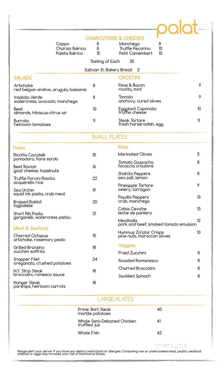 Palat Miami - Miami, FL menu_pic