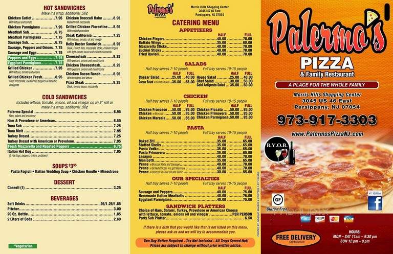 Palermo's Pizzeria - Parsippany-Troy Hills, NJ menu_pic