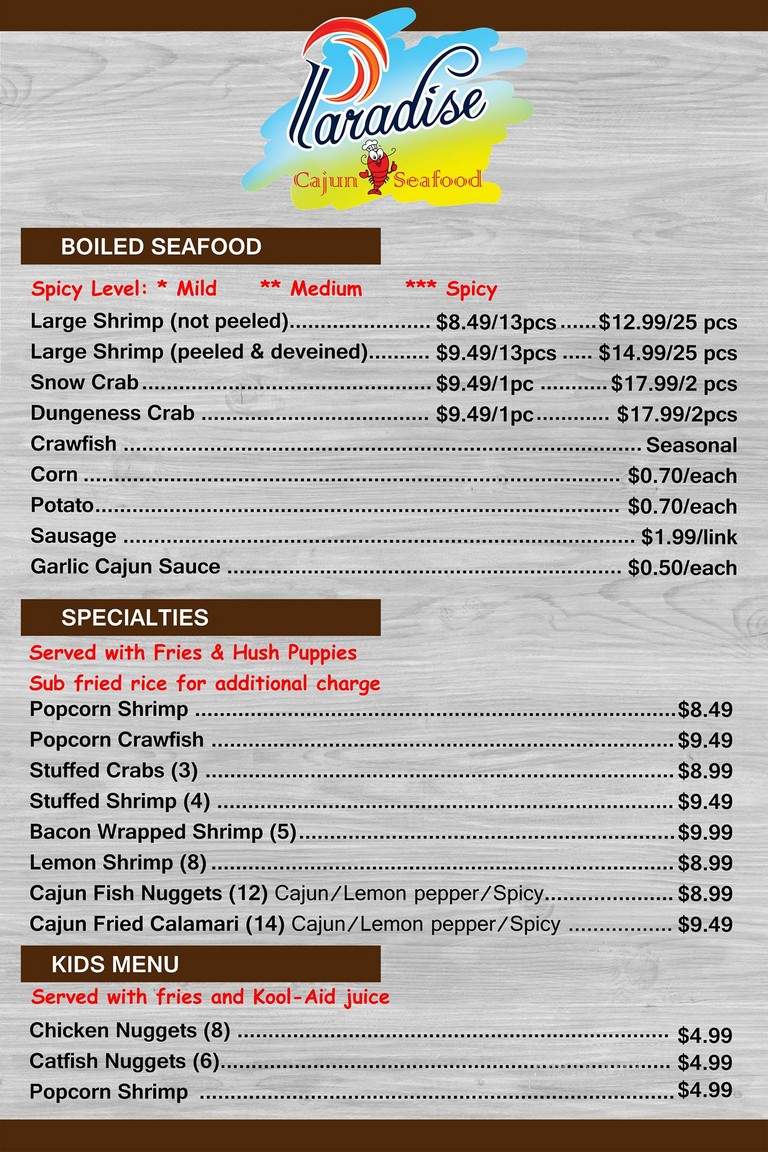 Paradise Cajun Seafood - Dallas, TX