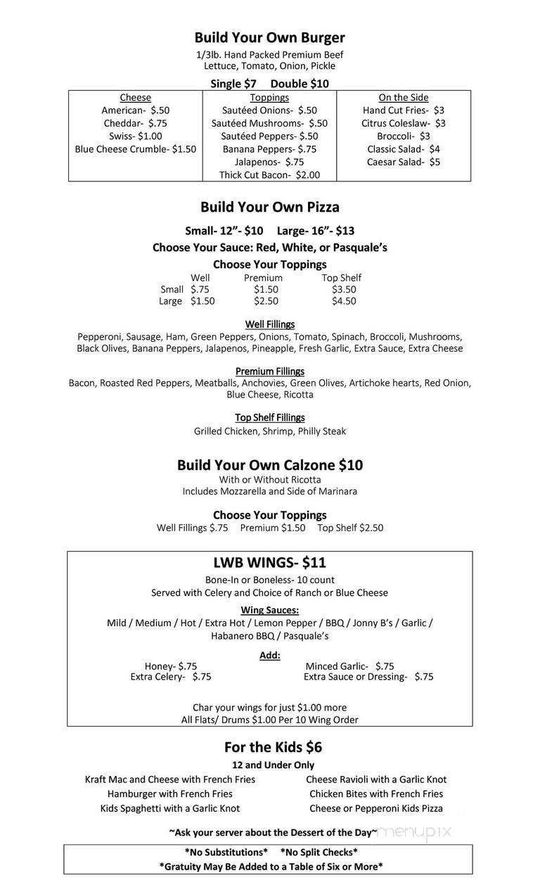 Pasquale's Restaurant & Pub - Fort Mill, SC menu_pic