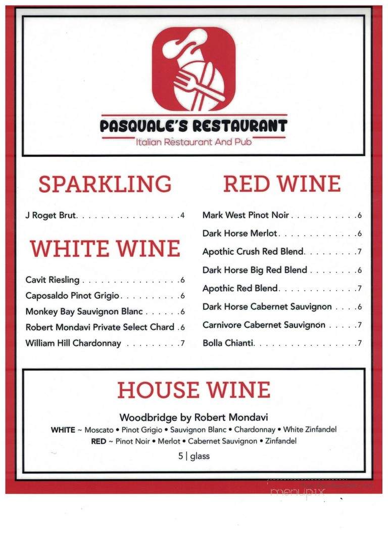 Pasquale's Restaurant & Pub - Fort Mill, SC menu_pic