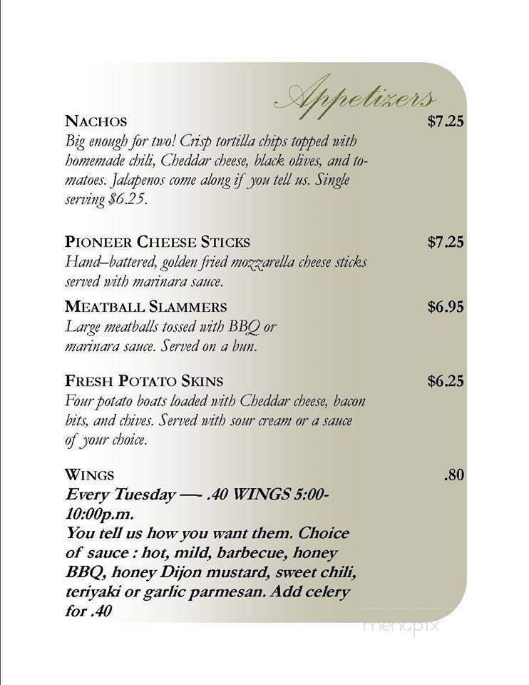 Pioneer Tavern - Marietta, OH menu_pic