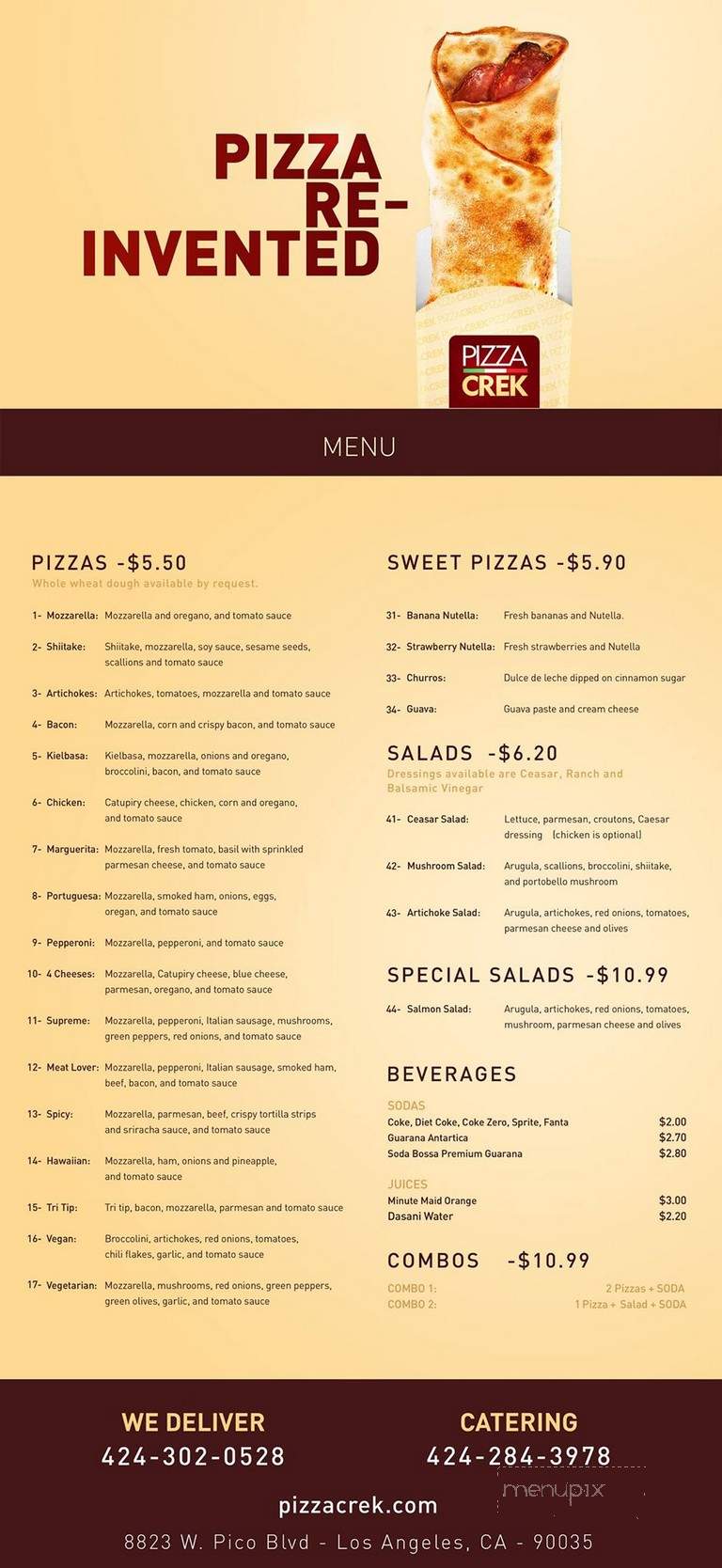Pizza Crek - Los Angeles, CA menu_pic