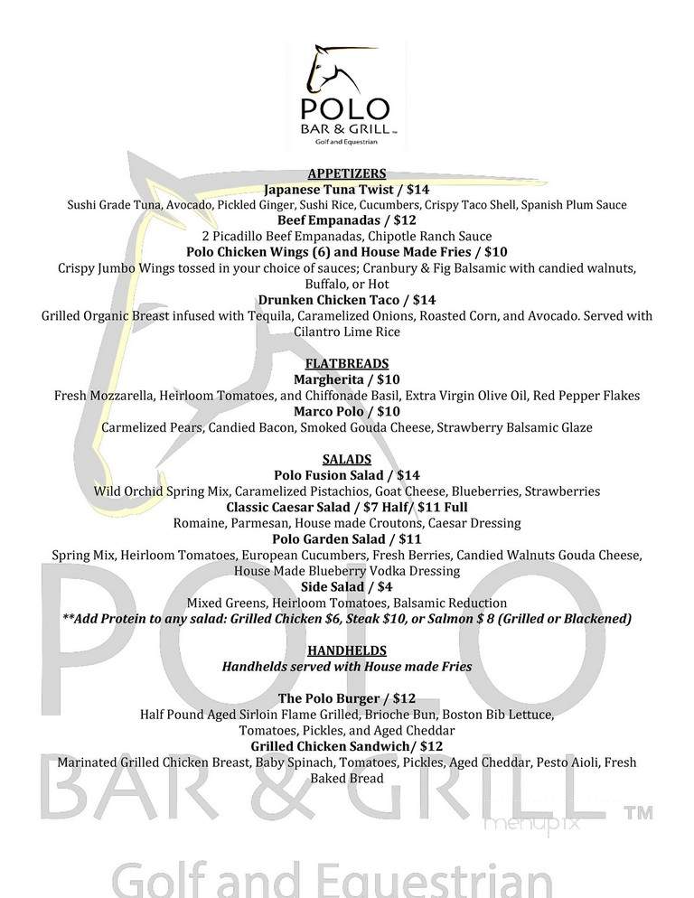Polo Bar & Grill - Wellington, FL menu_pic