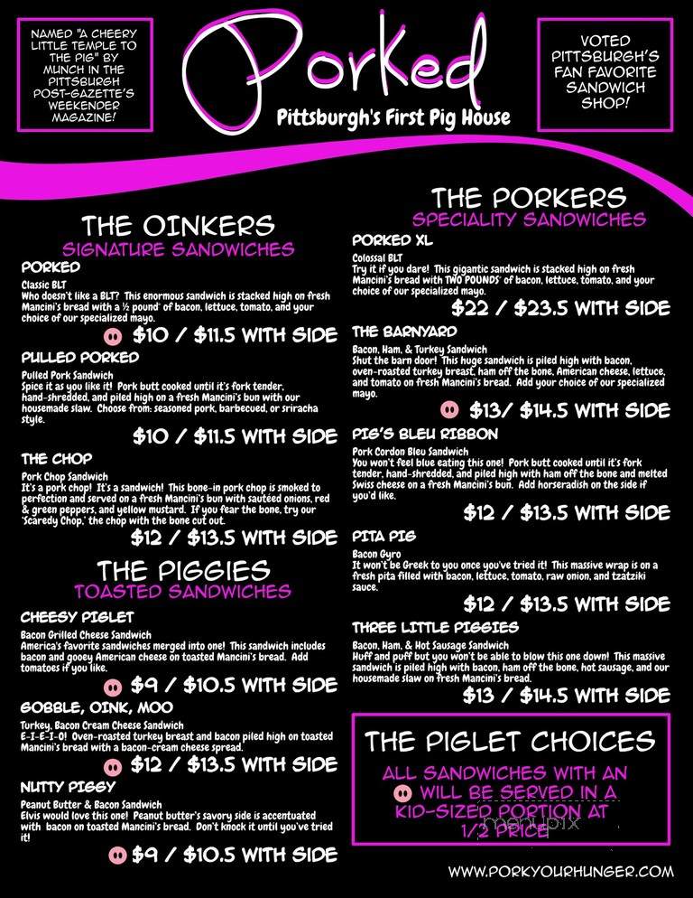 Porked - Pittsburgh, PA menu_pic