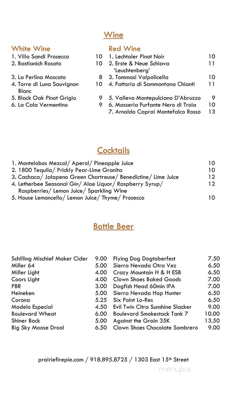 Praire Fire Pie - Tulsa, OK menu_pic