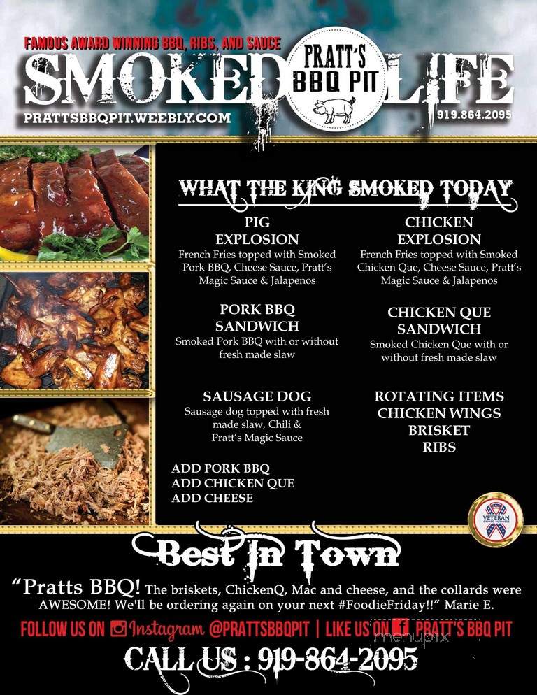 Pratt's BBQ Pit - Durham, NC menu_pic
