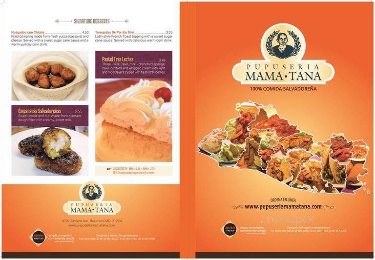Pupuseria Mama Tana - Baltimore, MD menu_pic
