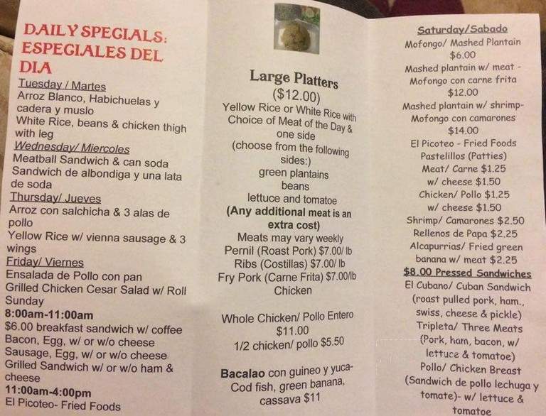 Que Sabrosura - Penns Grove, NJ menu_pic