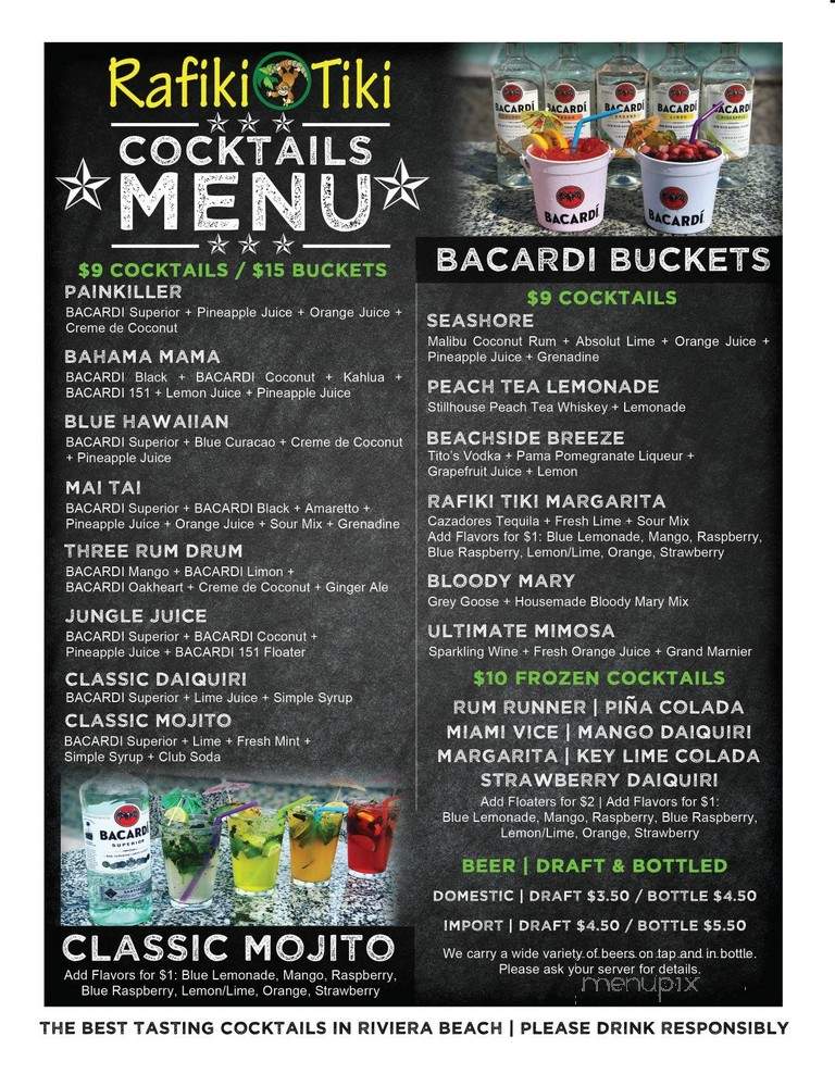 Rafiki Tiki - Riviera Beach, FL menu_pic