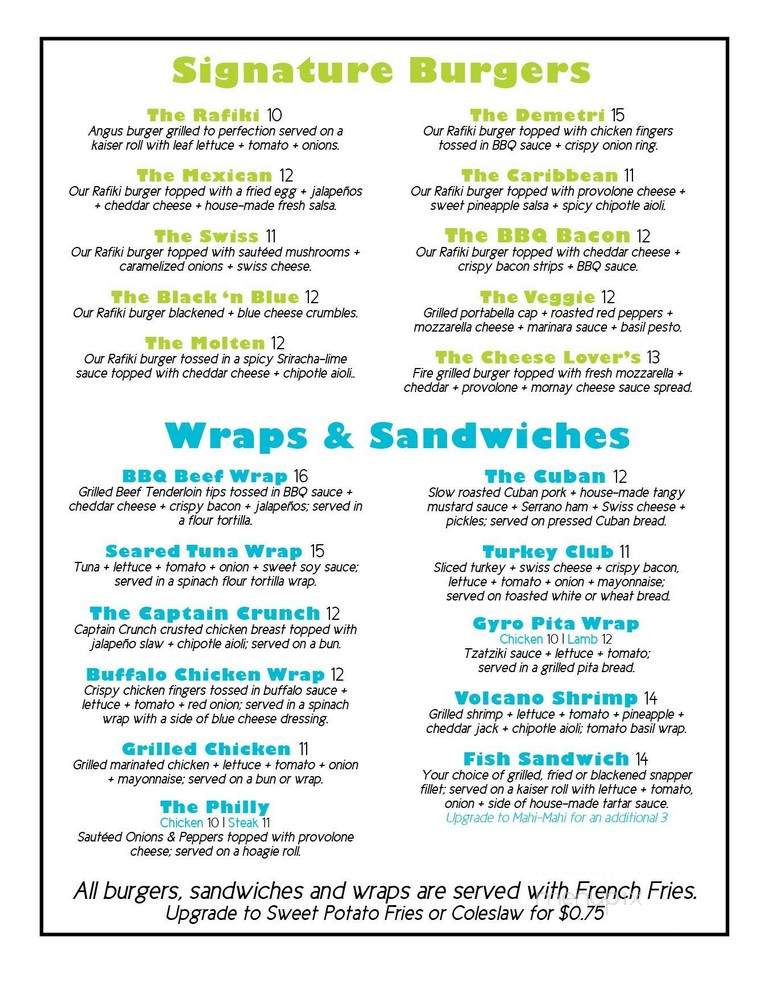 Rafiki Tiki - Riviera Beach, FL menu_pic