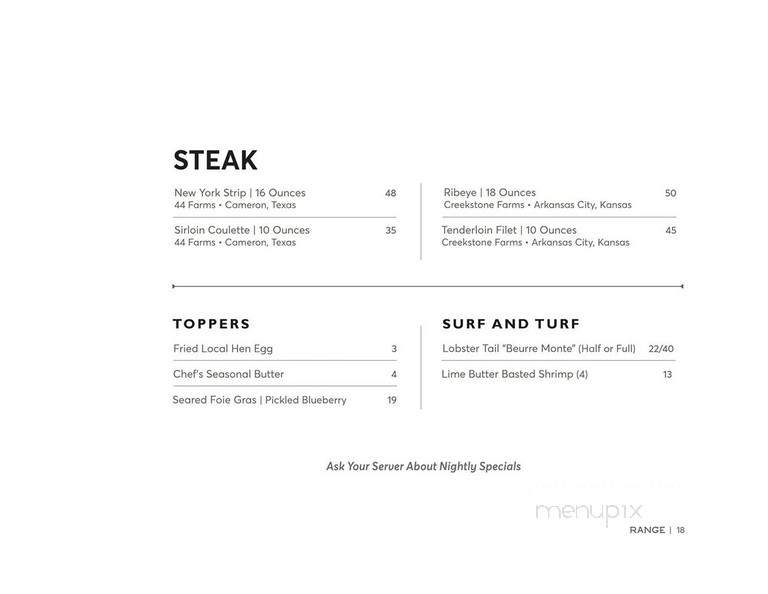 Range - San Antonio, TX menu_pic