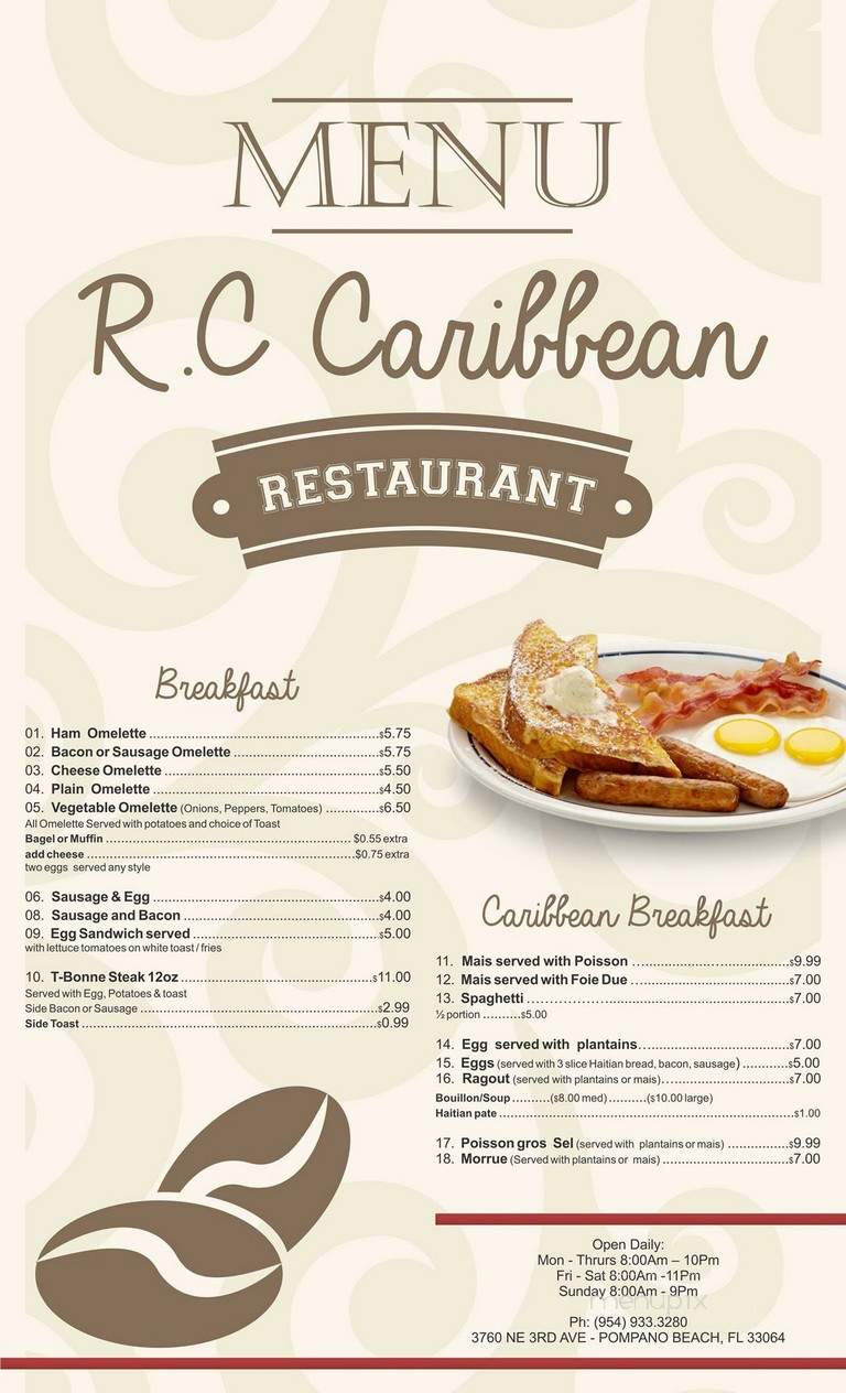 RC Caribbean Restaurant - Boynton Beach, FL menu_pic