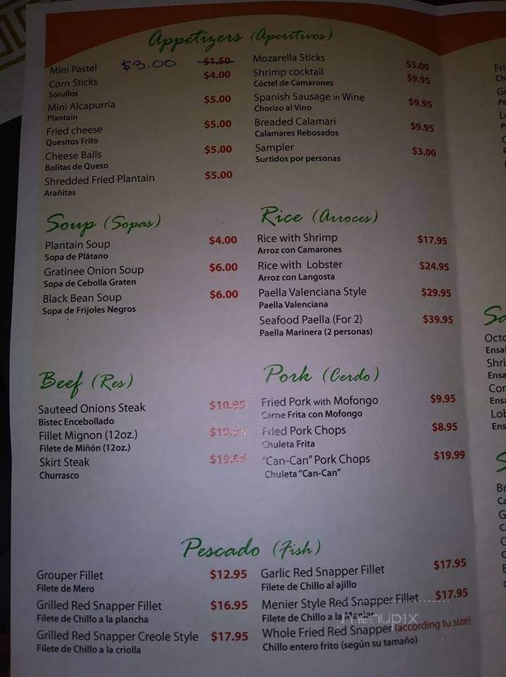 Corozal Restaurant - Zephyrhills, FL menu_pic