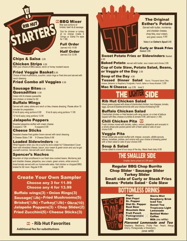 Rib Hut - El Paso, TX menu_pic