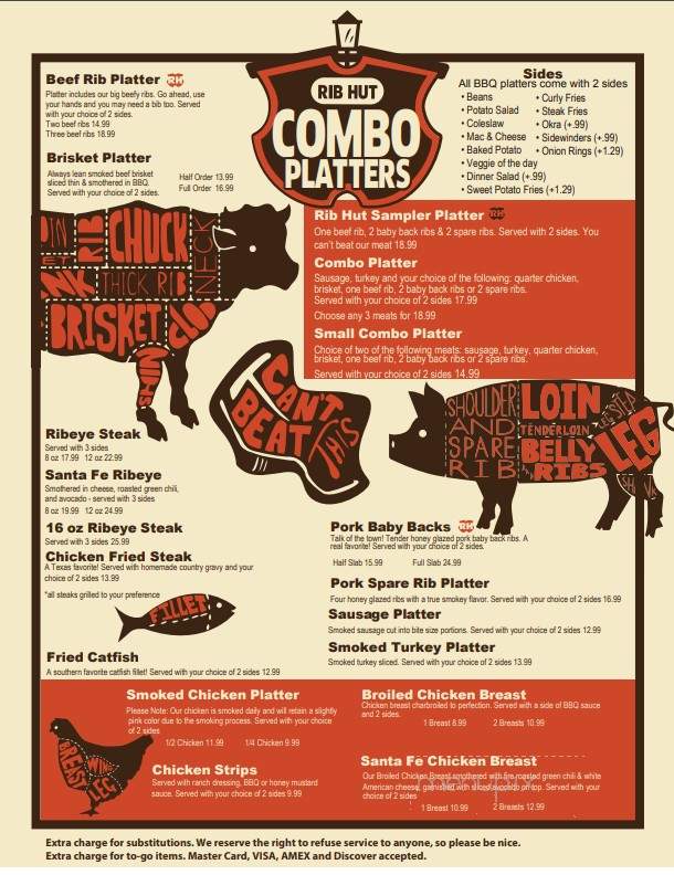 Rib Hut - El Paso, TX menu_pic