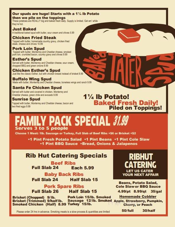 Rib Hut - El Paso, TX menu_pic