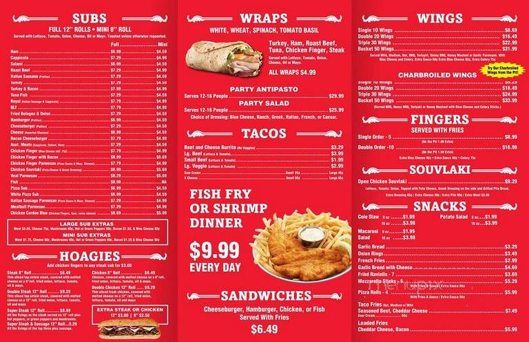 Ricotta's Pizza Niagara - Buffalo, NY menu_pic