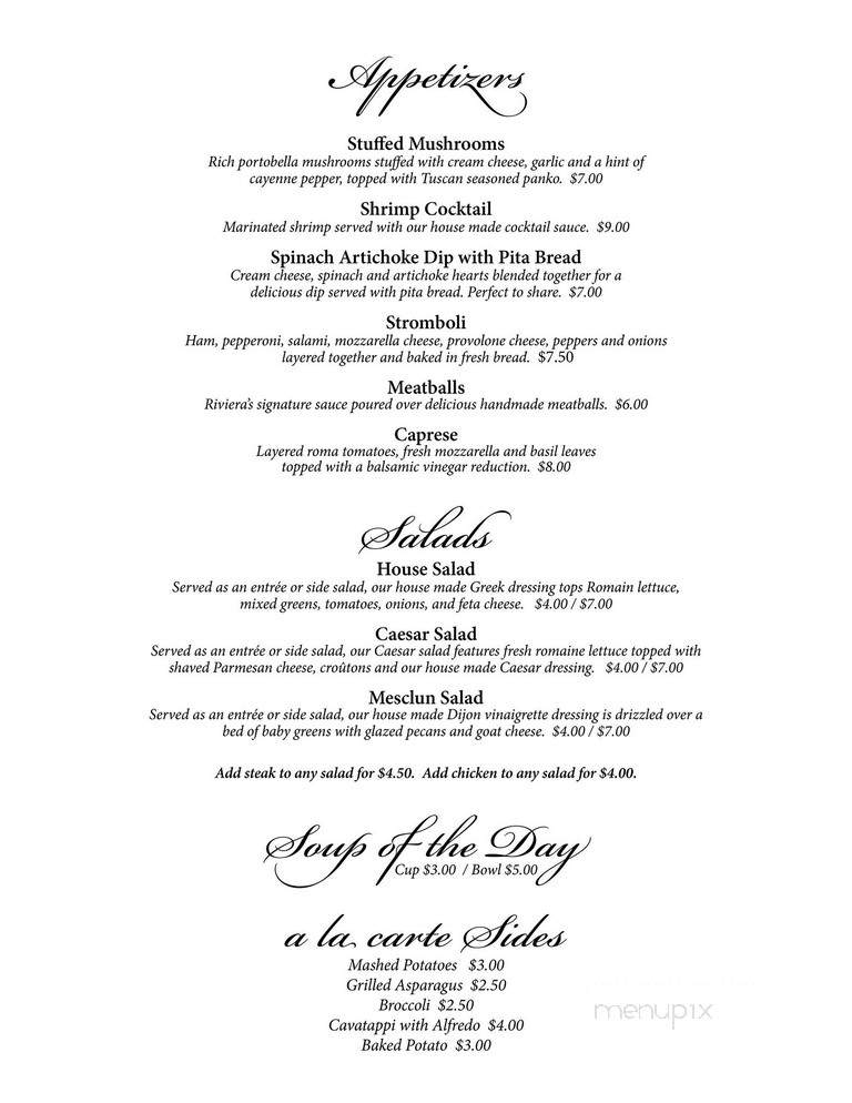 Riviera - Marietta, OH menu_pic