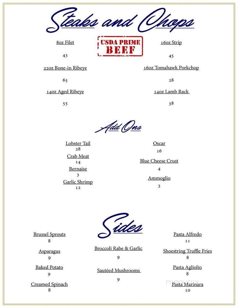 Rizzutos Ristorante Chop House - New Orleans, LA menu_pic