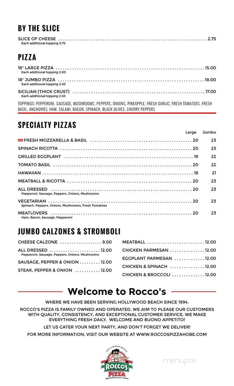 Rocco's Pizza (private) - Hollywood, FL menu_pic