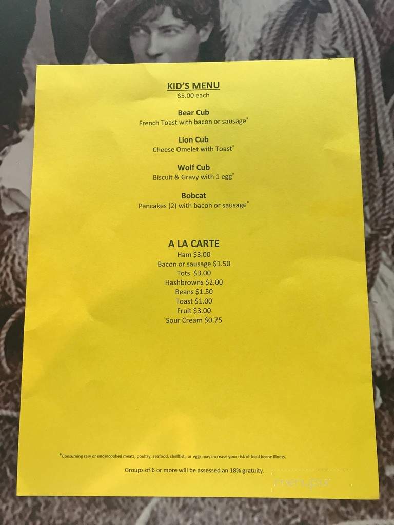 Rocky Mountain High - Evergreen, CO menu_pic