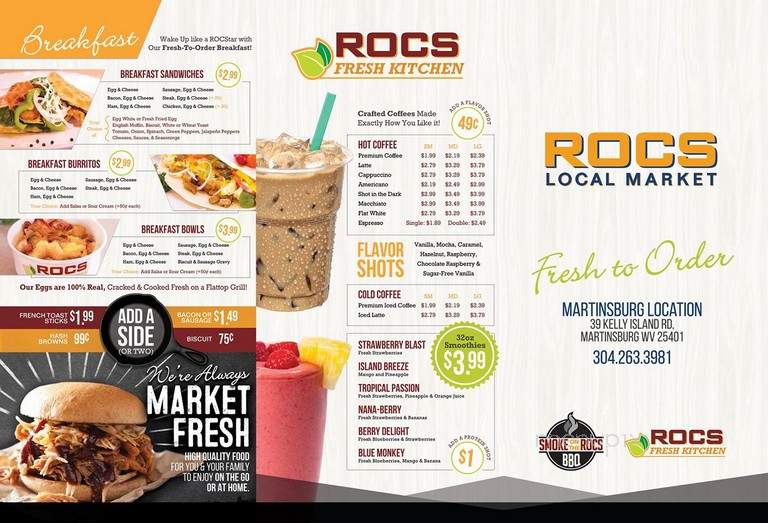 ROCS Fresh Kitchen - Martinsburg, WV menu_pic