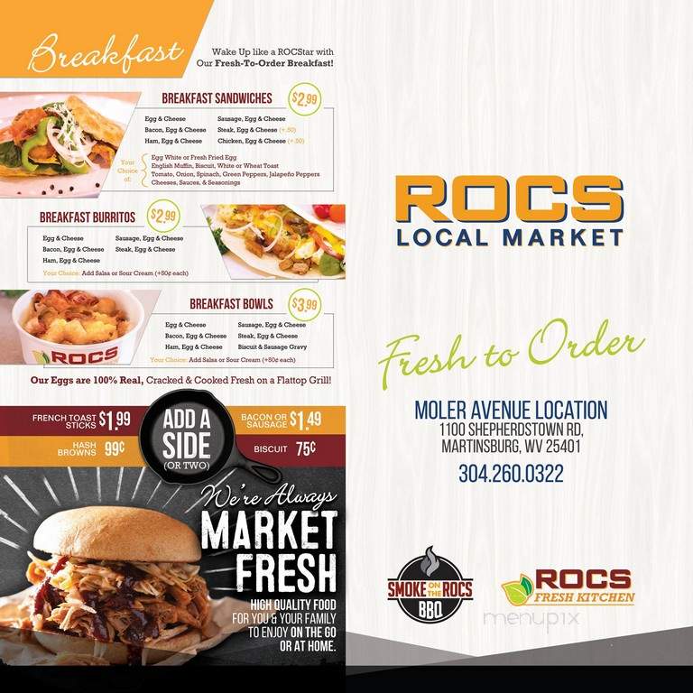 ROCS Fresh Kitchen - Martinsburg, WV menu_pic