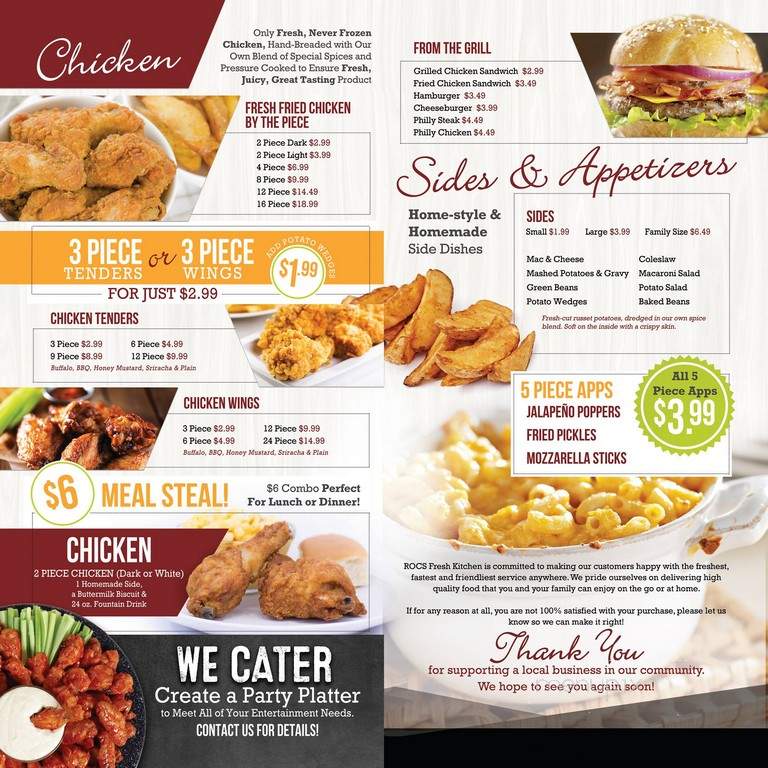 ROCS Fresh Kitchen - Martinsburg, WV menu_pic