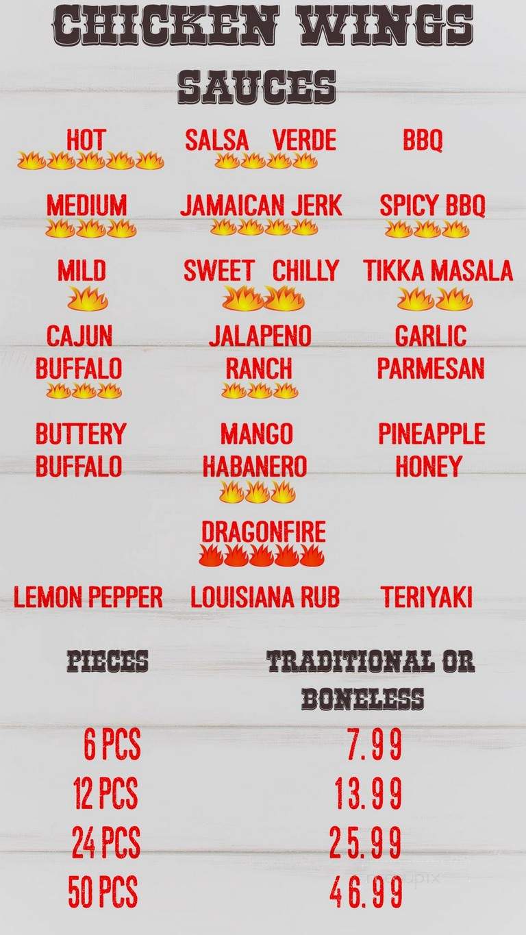 Rodeo Wings - Fort Worth, TX menu_pic