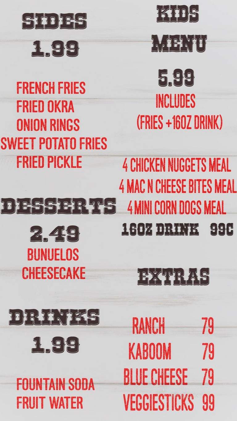 Rodeo Wings - Fort Worth, TX menu_pic
