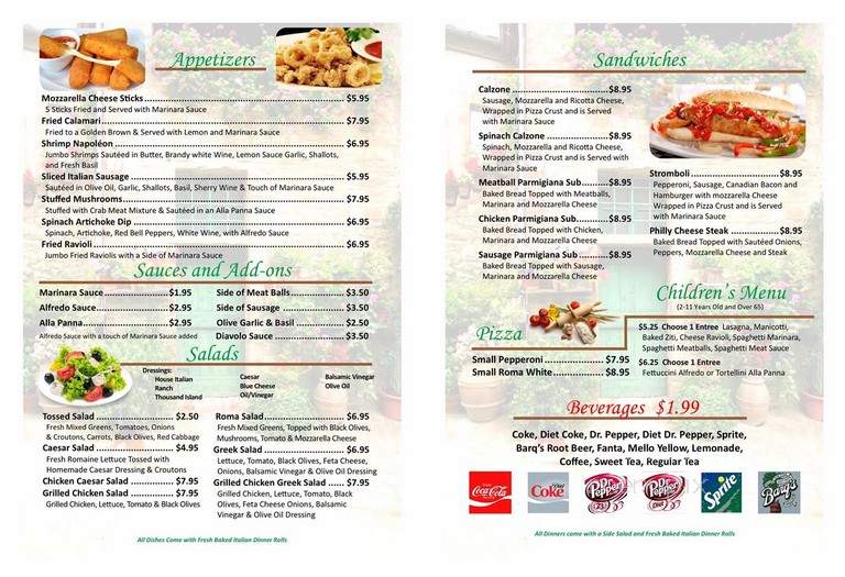 Roma Italian Restaurant - West Plains, MO menu_pic
