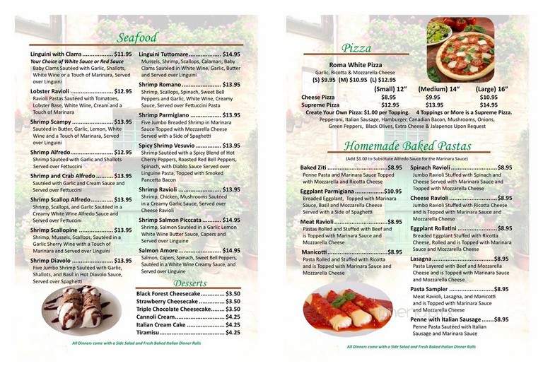 Roma Italian Restaurant - West Plains, MO menu_pic