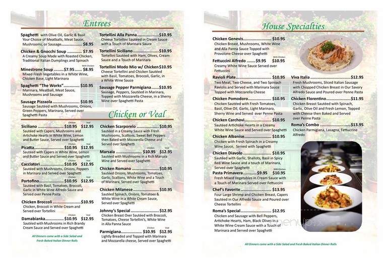 Roma Italian Restaurant - West Plains, MO menu_pic